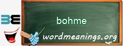 WordMeaning blackboard for bohme